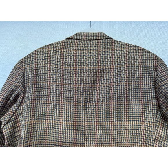 Chaps Ralph Lauren Mens Houndstooth Wool Blazer Jacket 42T Brown Academia - Picture 14 of 14